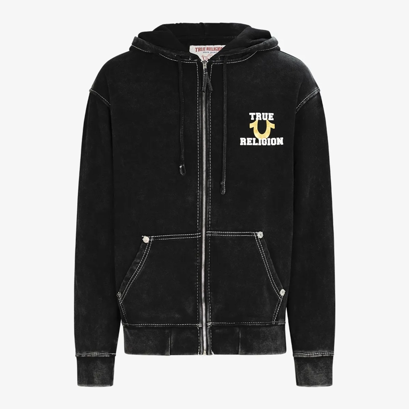 True Religion  Sweatshirtjacke WORLD TOUR schwarz