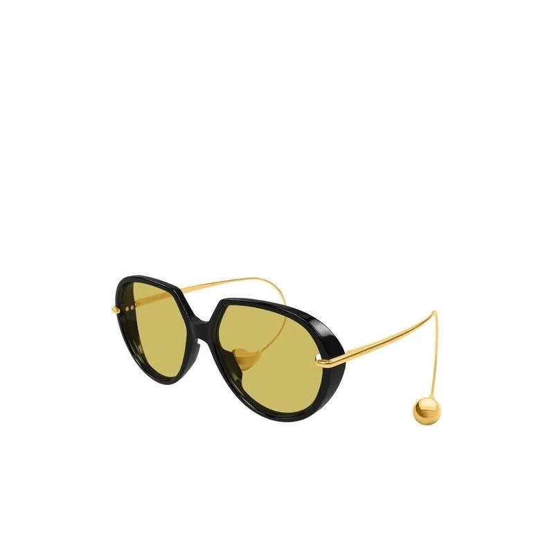 Bottega Veneta Sonnenbrille BV1436S Black-Gold-Yellow
