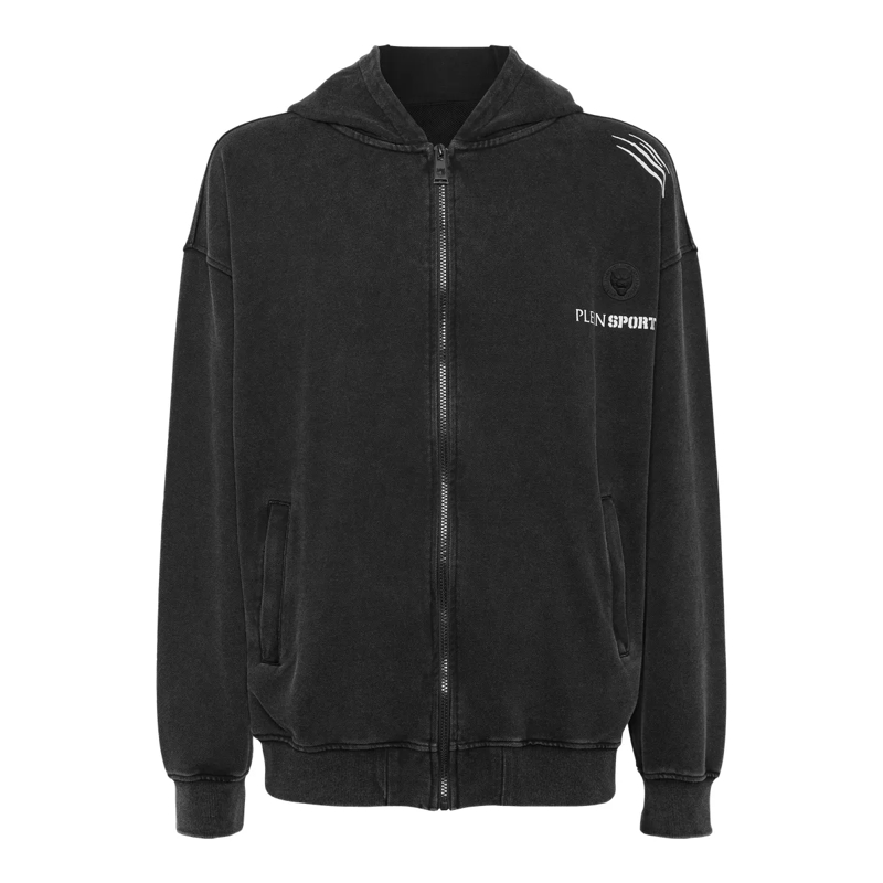 Plein Sport Top Kapuzen-Sweatjacket schwarz