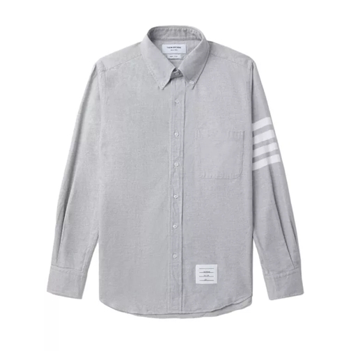 Thom Browne 4 Bars Buttondown Cotton Shirt Grey Chemises