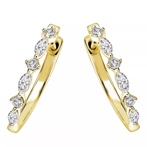 Created Brilliance The Rose Lab Grown Diamond Earrings Yellow Gold Hoop