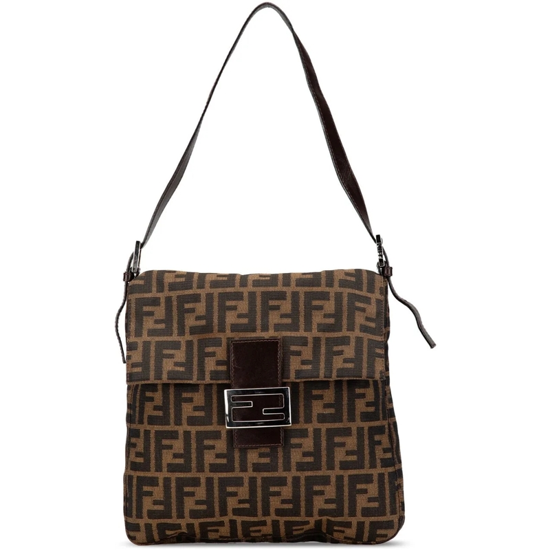Fendi Schultertasche Zucca Canvas Shoulder Bag braun