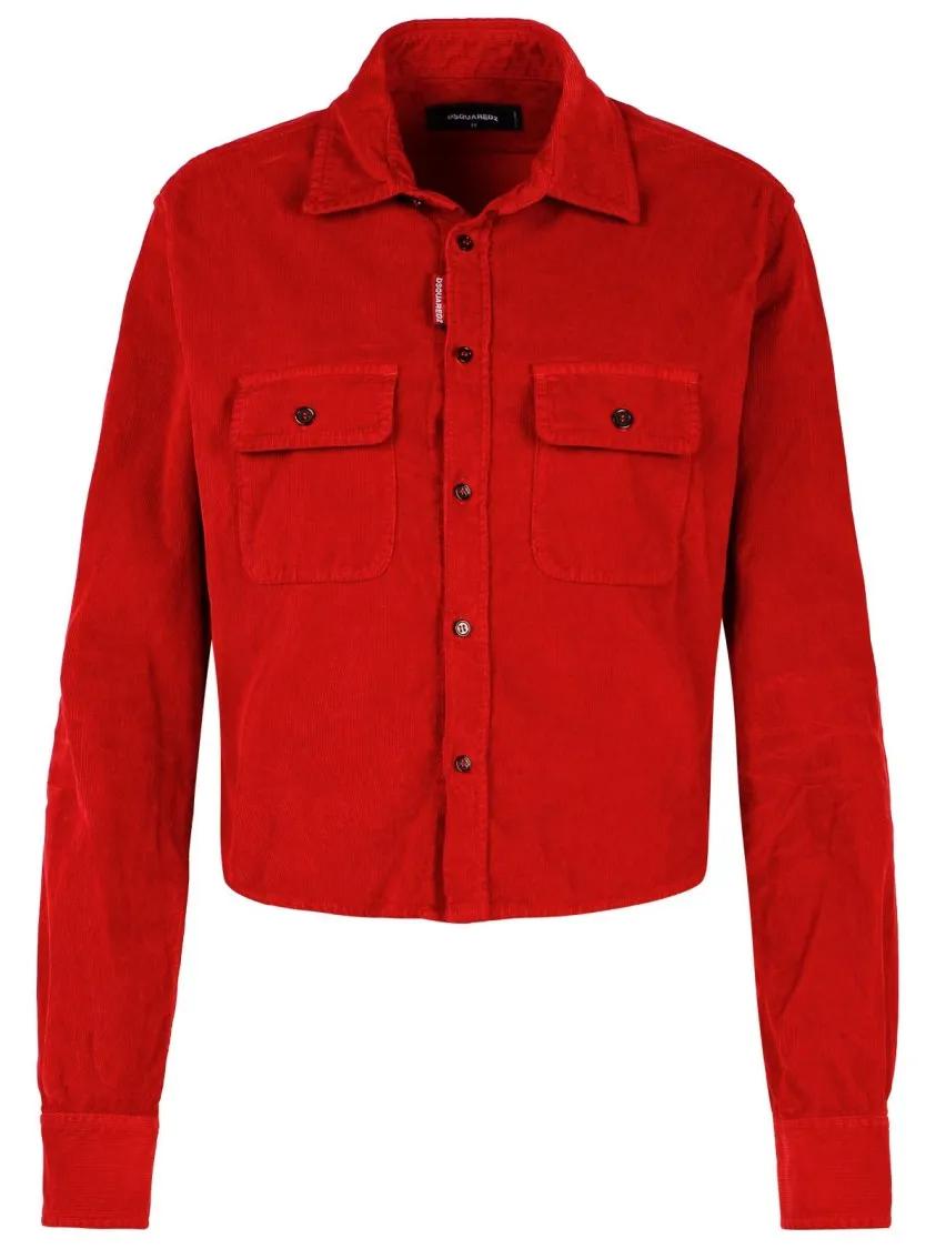 Dsquared2 - Dean%27 Red Cotton Shirt - Größe 42 - rot