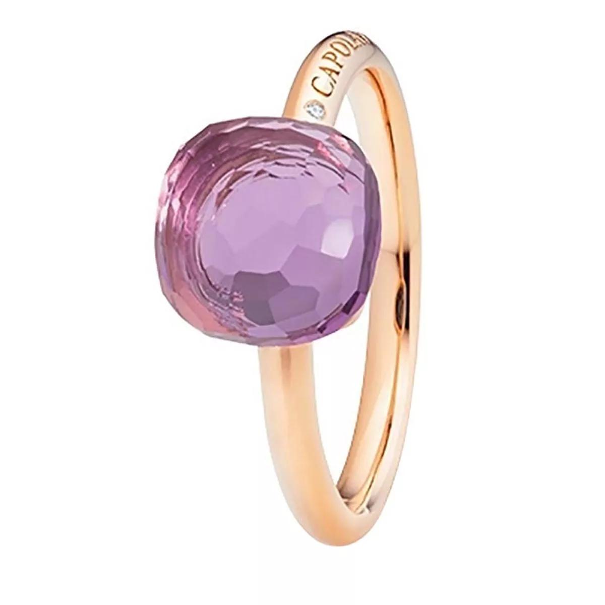 Capolavoro Ring - Ring Happy Holi Violet Amethyst Cabochon - Gr. 52 - in Quarz - für Damen