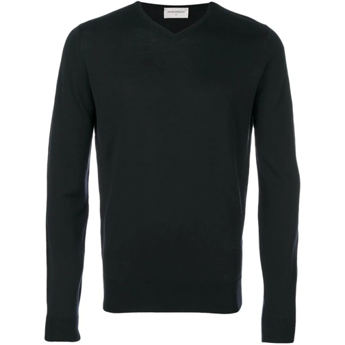 John Smedley Pullover Refined V-Neck Sweater Black