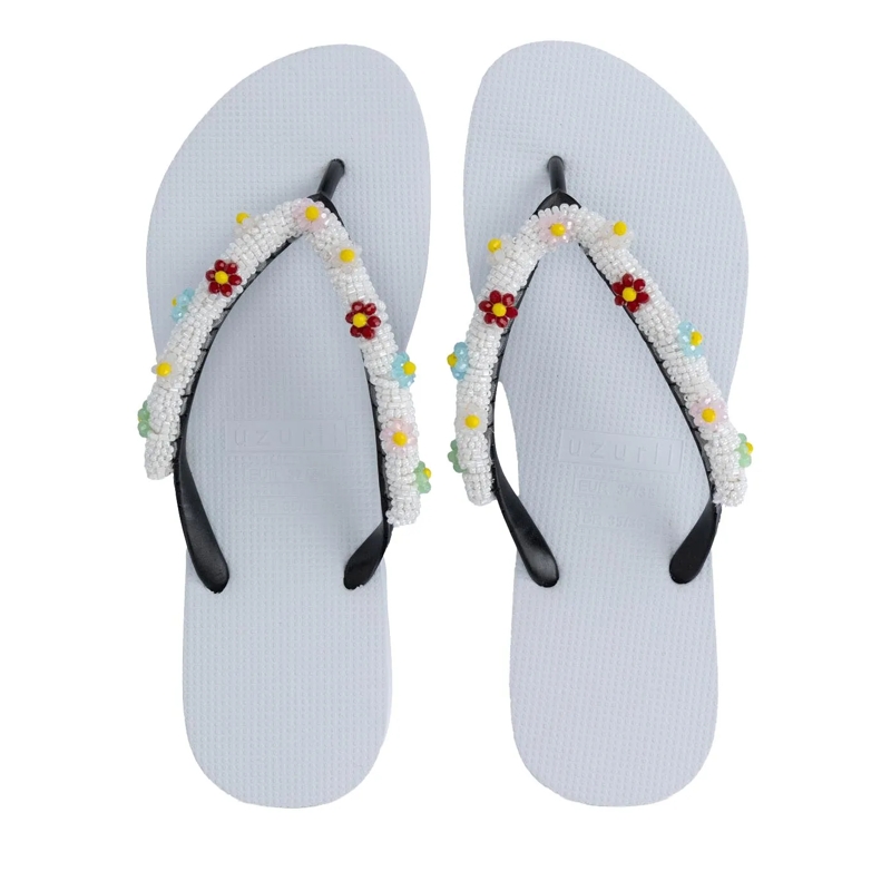 UZURII Flip Flops Zehentrenner Flowery White Aby weiss(Image 4)