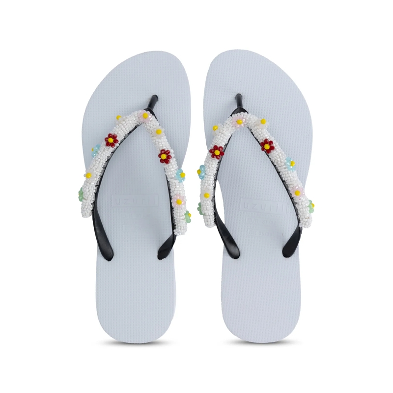 UZURII Flip Flops Zehentrenner Flowery White Aby weiss