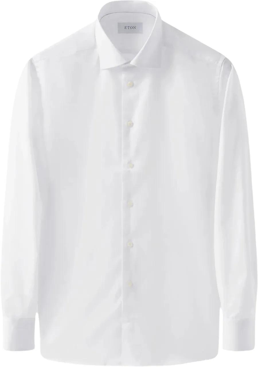 Thumbnail - Eton - Eton Solid Signature Twill Shirt Lange Mouw Overhe - Größe 42 - weiß