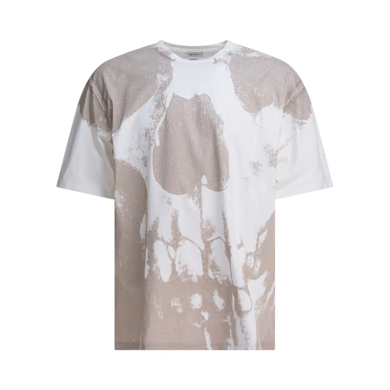 Alexander McQueen T-shirt Abstract Beige Pattern T-Shirt White