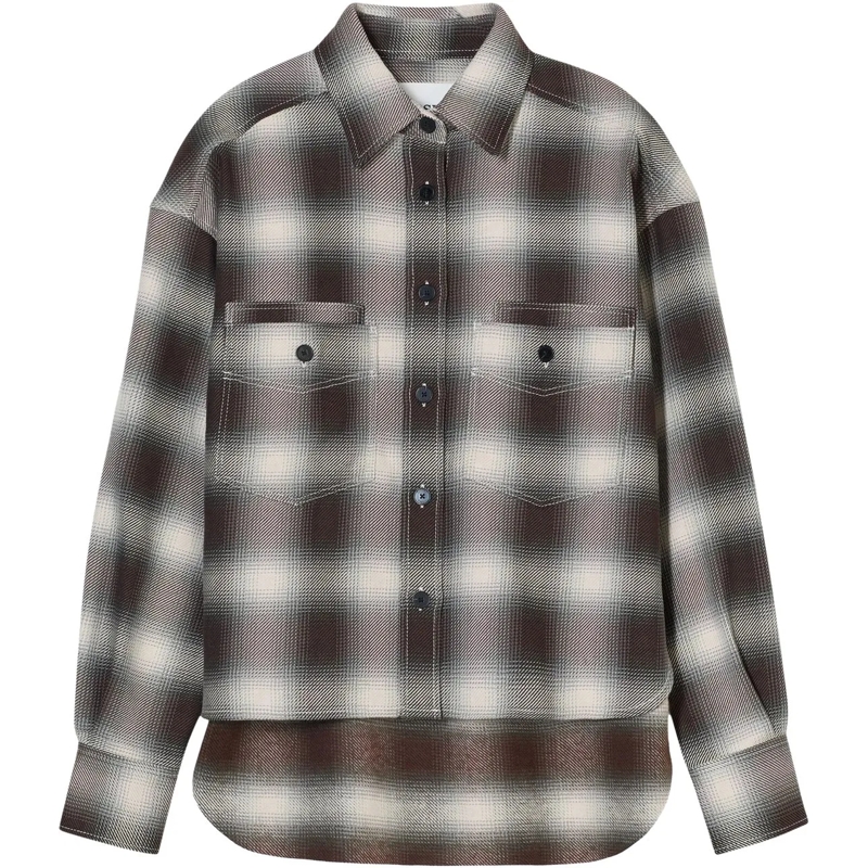 Closed Bluse Closed Cropped Front Oversized Shirt Blouses Multi mehrfarbig