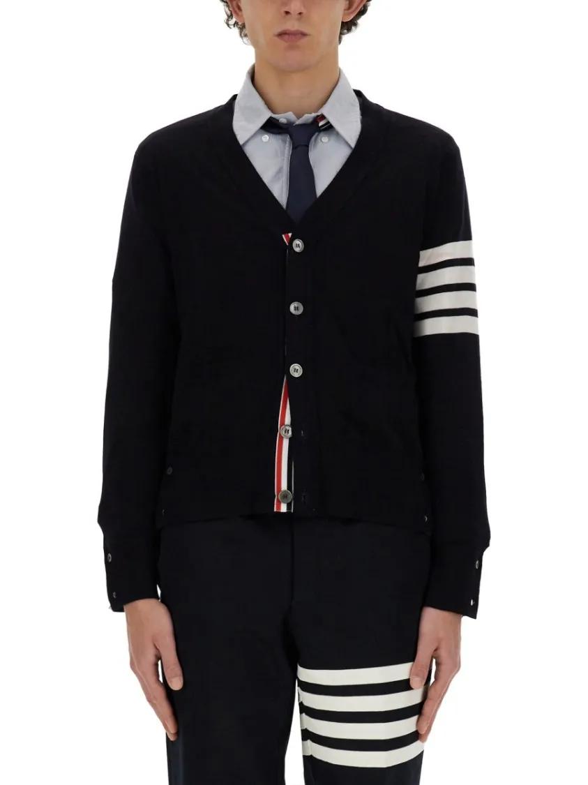 Thumbnail - Thom Browne - 4-Bar Cardigan - Größe 3 - blau