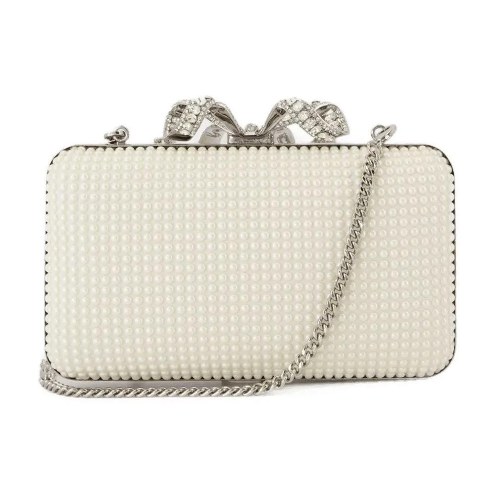 Self-portrait Clutches Pearl Box Clutch Synthetic White in grijs