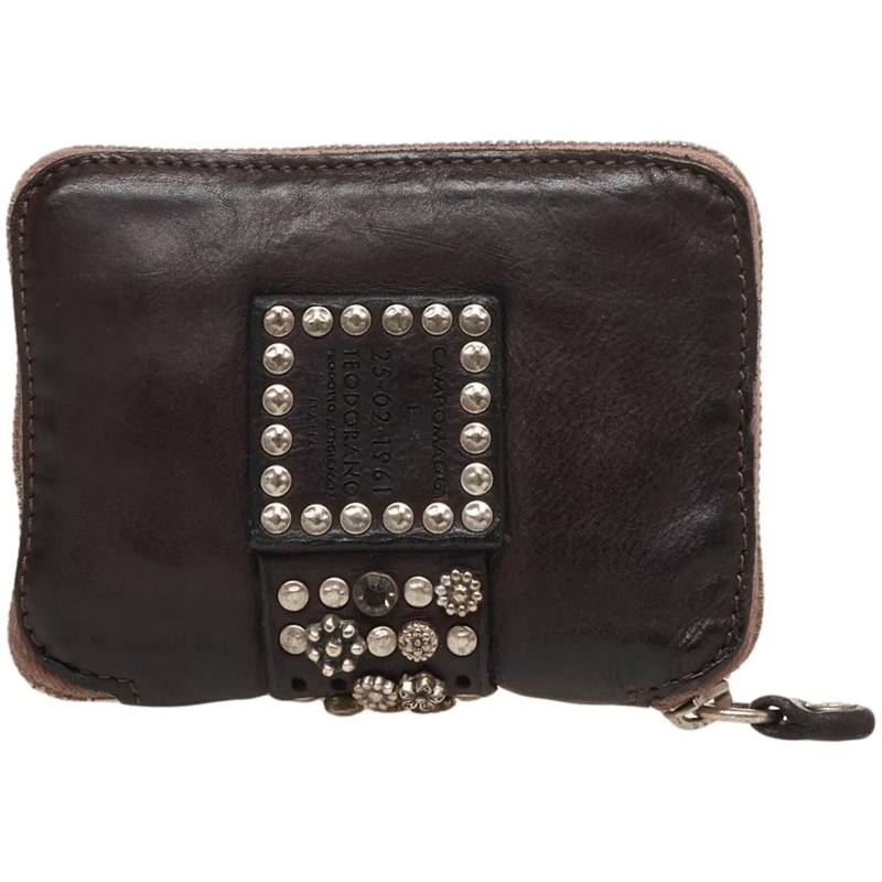 Campomaggi Geldbörse Leather wallet with stud detail braun