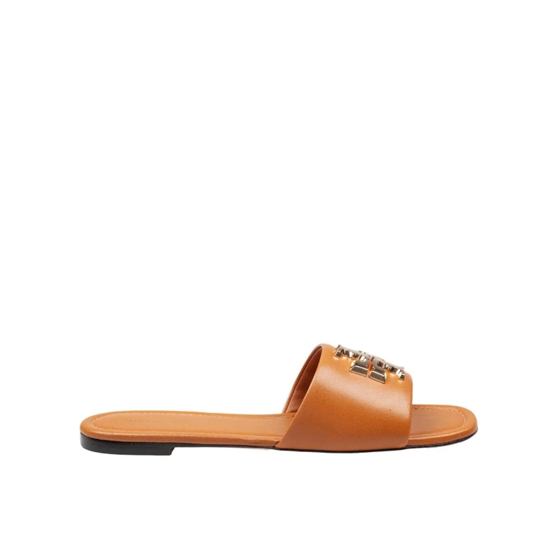 Tory Burch Sandalen Slide Eleanor In Caramel Color Leather Orange