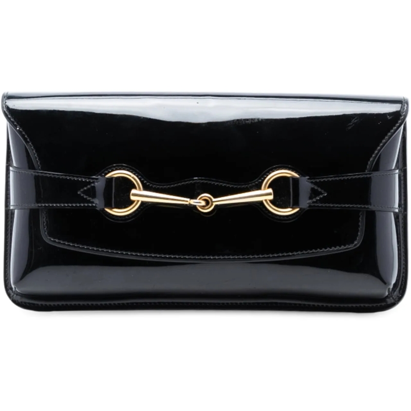 Gucci Clutch Patent Bright Bit Clutch schwarz
