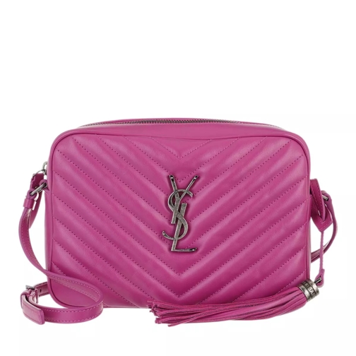 Saint Laurent Lou Camera Bag Quilted Leather Fuxia Cross body-väskor