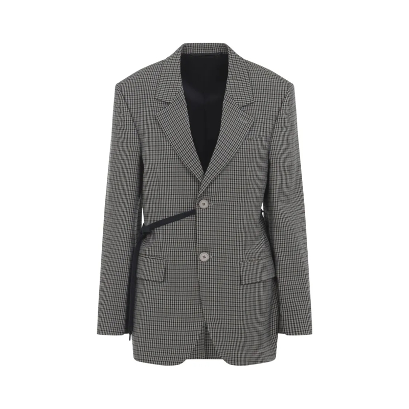 Balenciaga Blazer Lightweight Tailored Jacket With Checkered Pattern Multicolor