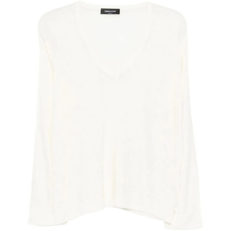 Fabiana Filippi Trui V Neck Sweater Neutrals