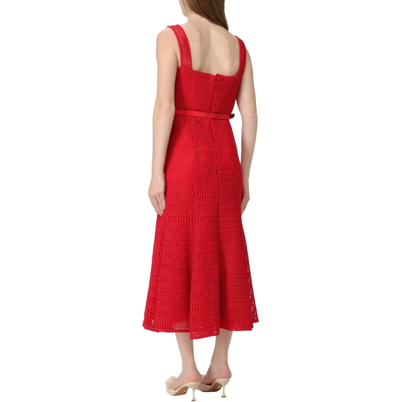 Self Portrait Midikleid Dresses Red rot