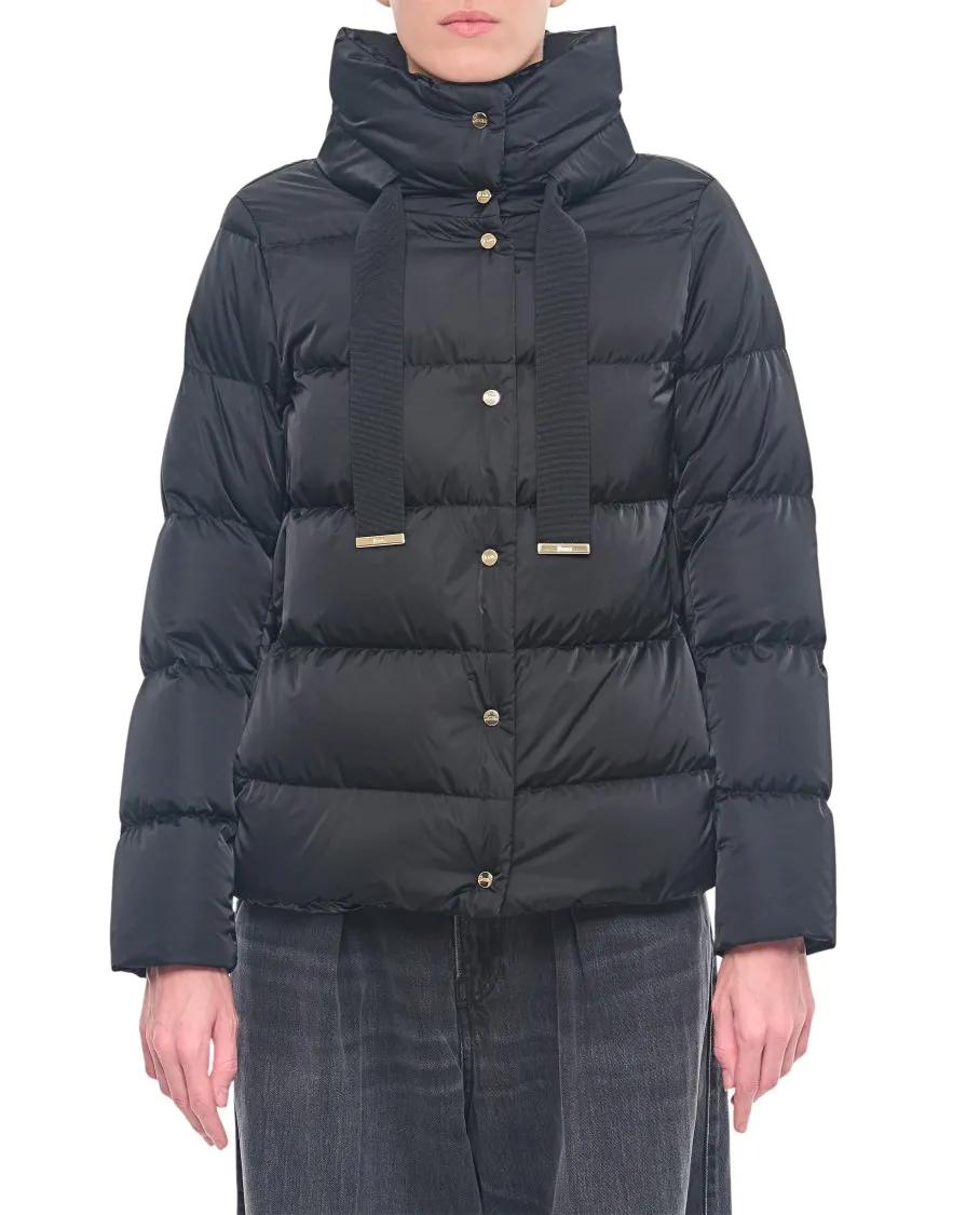 Herno - Satin Cape Down Jacket - Größe 40 - schwarz