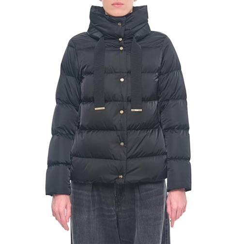 Herno Satin Cape Down Jacket Black Giacca di transizione