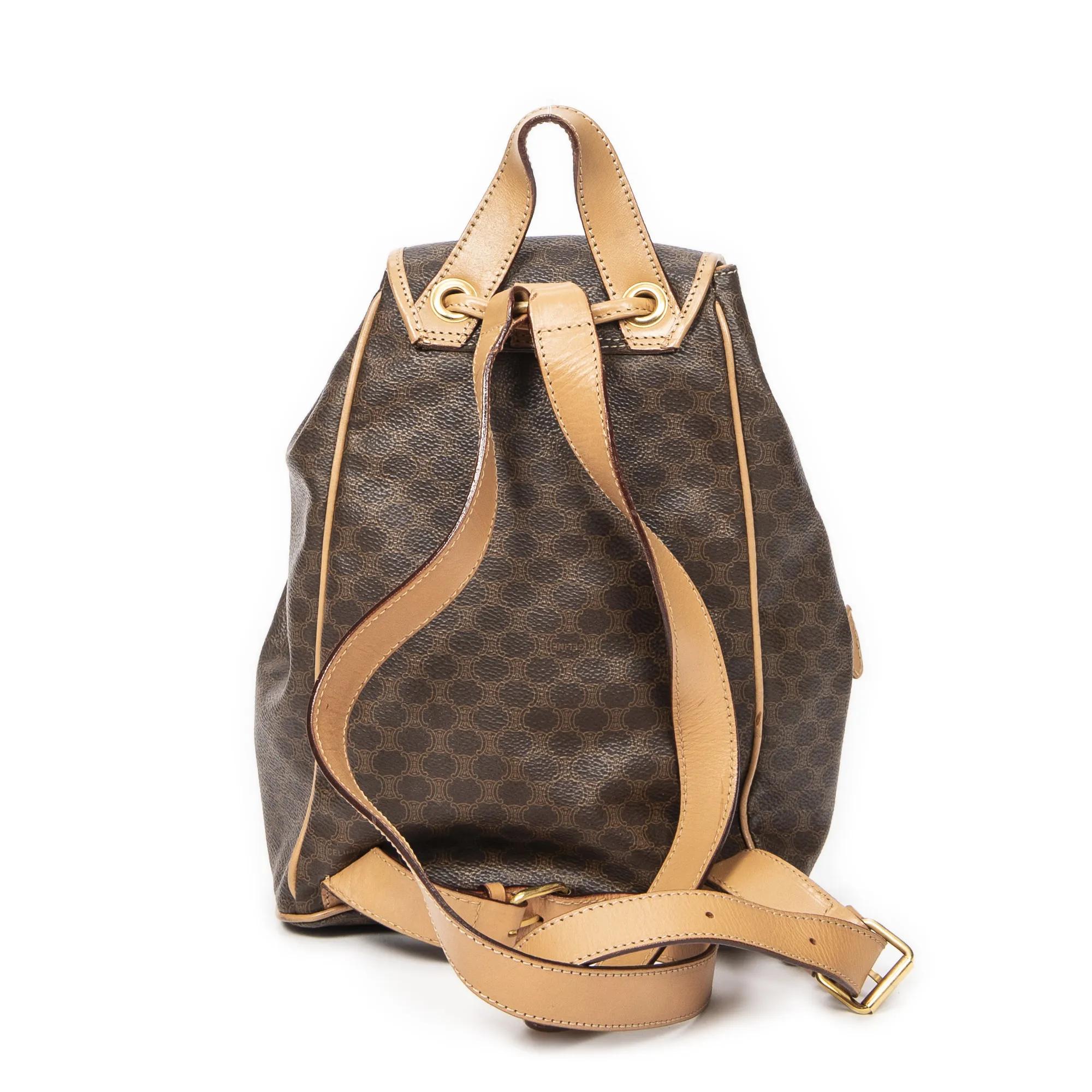 Thumbnail - Celine Crossbody Bags - Small Flap Drawstring Backpack - Gr. unisize - in Beige - für Damen