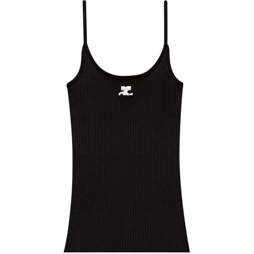 Courrèges T-shirts Top Reedition Viscose schwarz