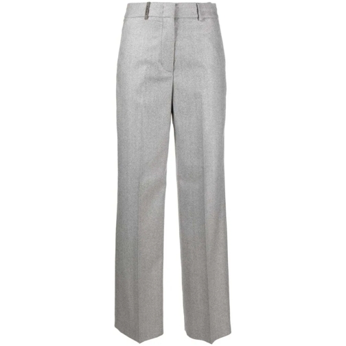 Peserico  Herringbone-Pattern Tailored Trousers Grey