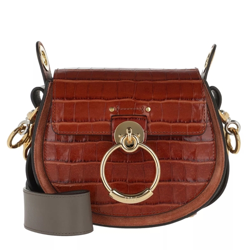 Chloé Tess Shoulder Bag Leather Chestnut Brown Saddle Bag