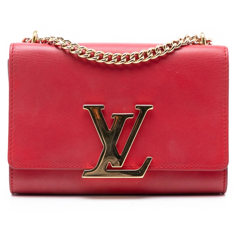 Louis Vuitton Schultertasche Leather Louise Chain MM rot