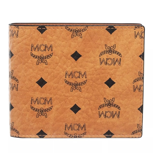 MCM Aren Visetos Small Wallet Cognac Bi-Fold Portemonnaie