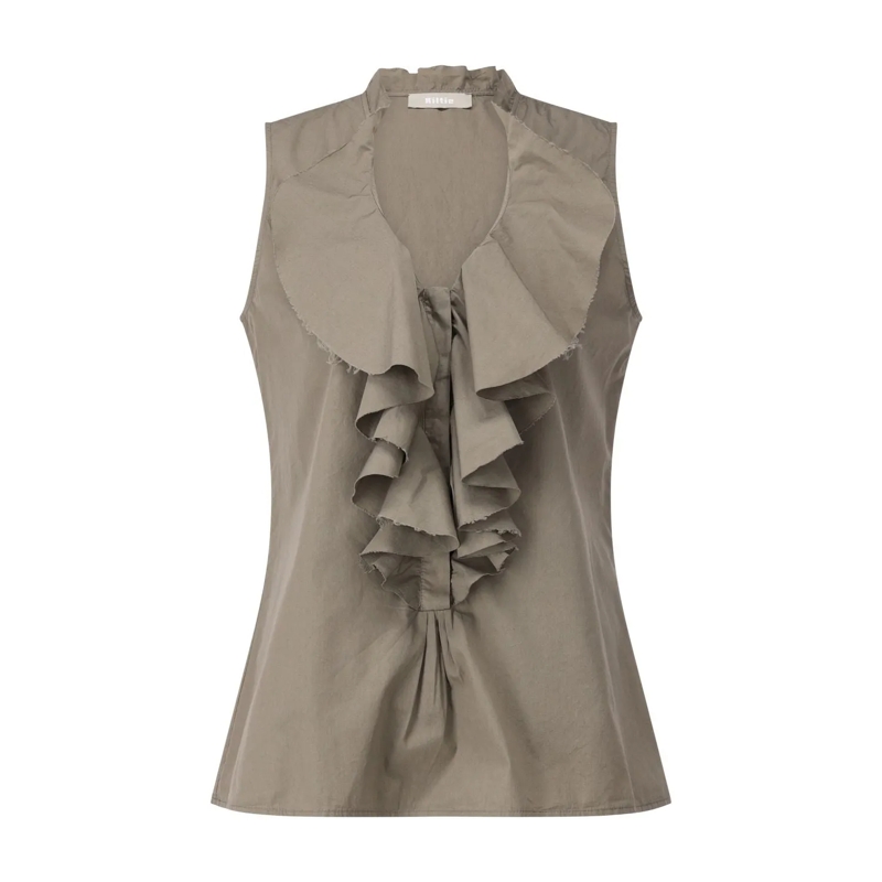 Kiltie  Kurzarmbluse Yvette mit Rüschen Grün