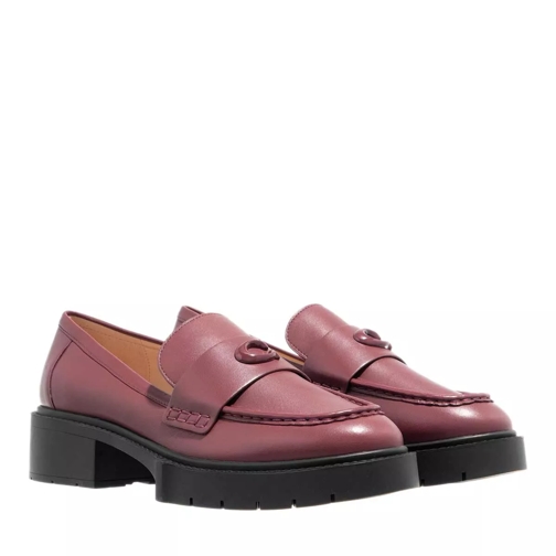 Coach Leah Leather Loafer Wine Mocassino