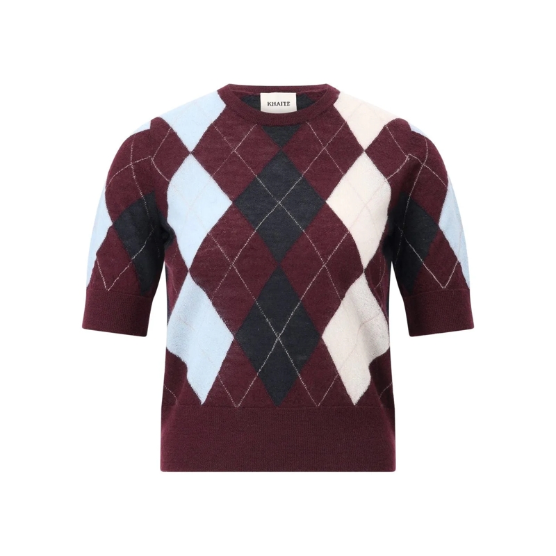 Khaite Trui Kurzarmpullover Anders Dunkelrot