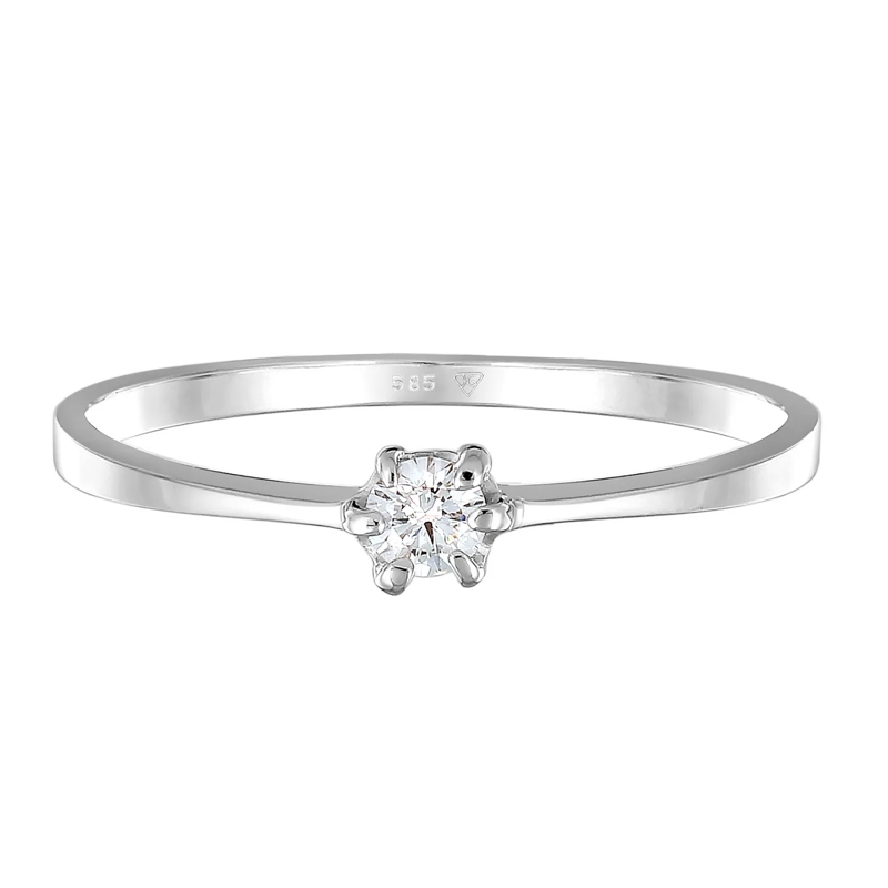 Elli Ring Ring Verlobungsring Diamant 0.11 ct. 585 Weißgold weiss(Image 2)