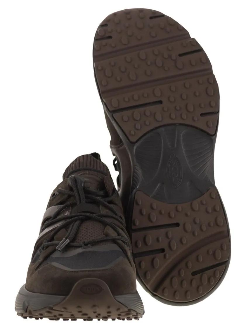 Thumbnail - Tod's Low-Top Sneaker - Leather And Technical Fabric Sneakers - Gr. 7 - in Schwarz - für Damen