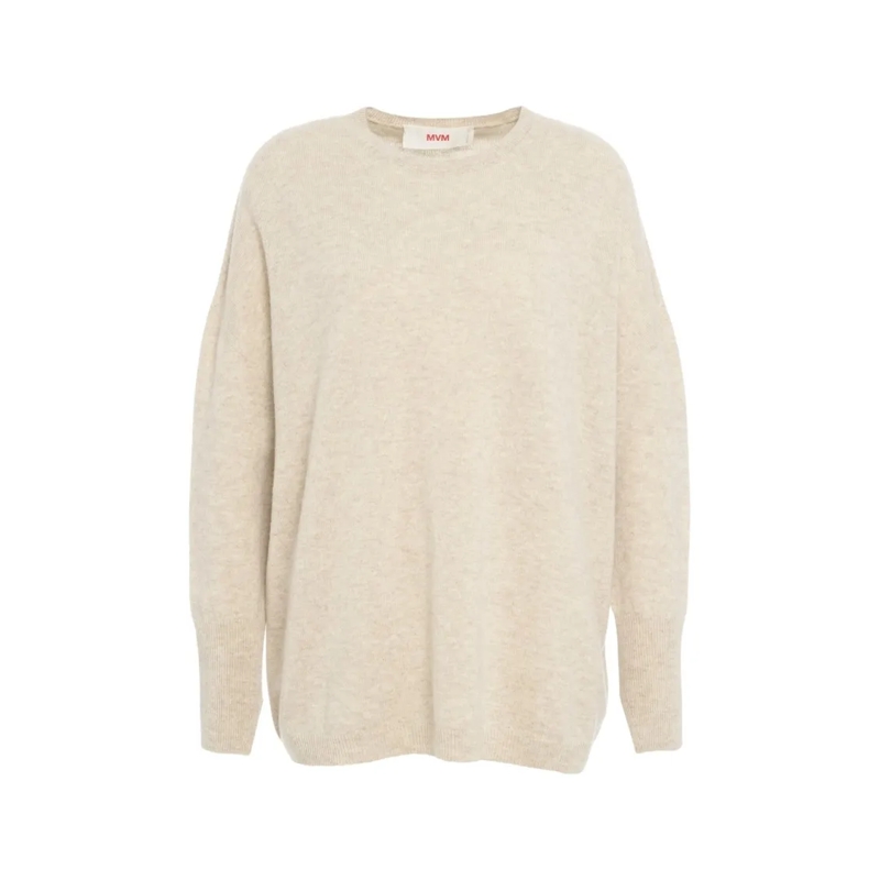 Mvm Trui Beige Oversized Wool Pullover Neutrals