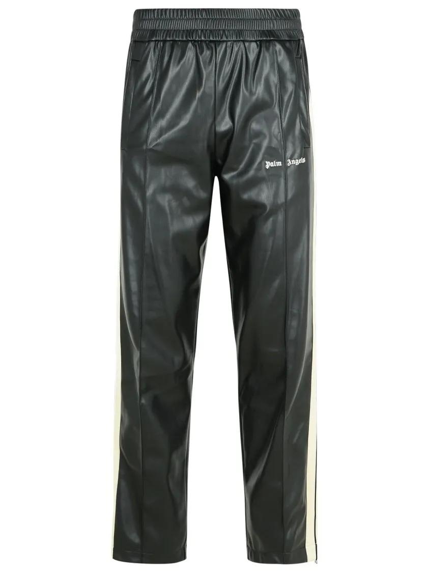 Palm Angels - Track Leather%27 Black Polyester Blend Pants - Größe L - schwarz