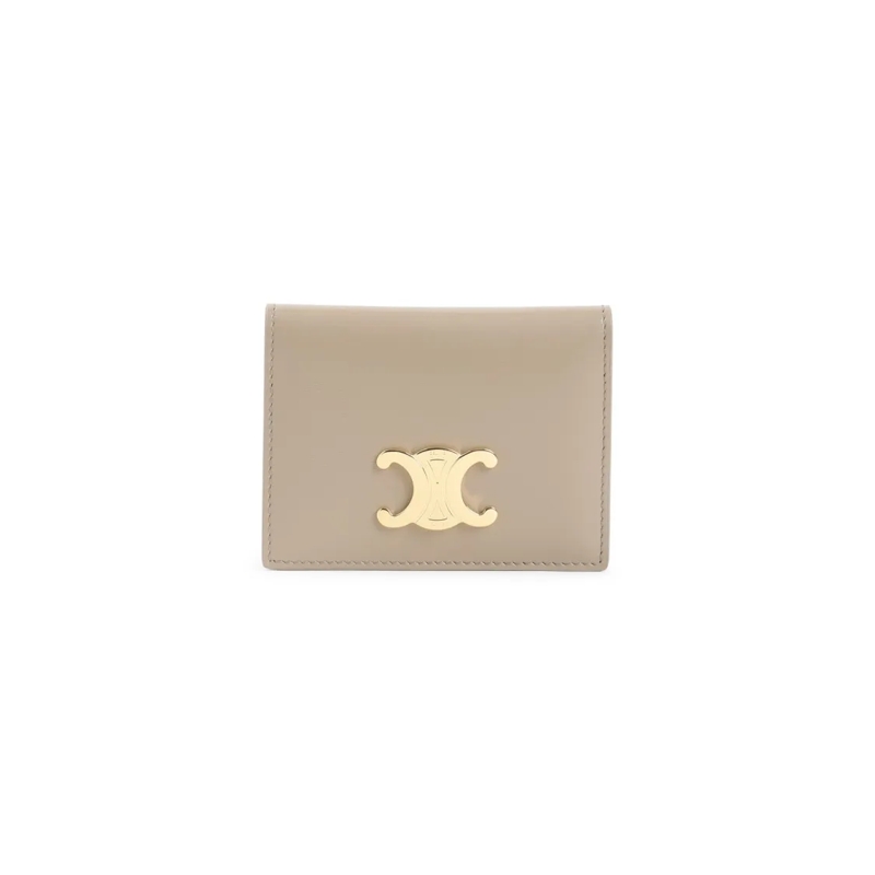 Celine Portemonnee Nude Calf Leather Wallet With Flap Closure Neutrals