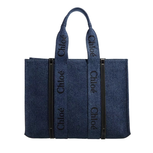 Chloé Woody Shopper Large Denim Shopping Bag