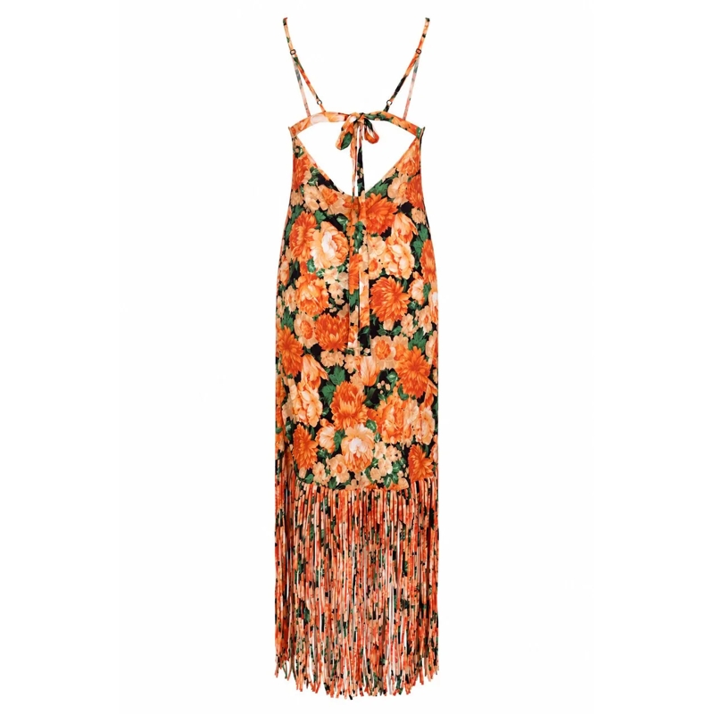Pinko Robe longue Dresses Mult.Arancio/Verde orange(Image 2)