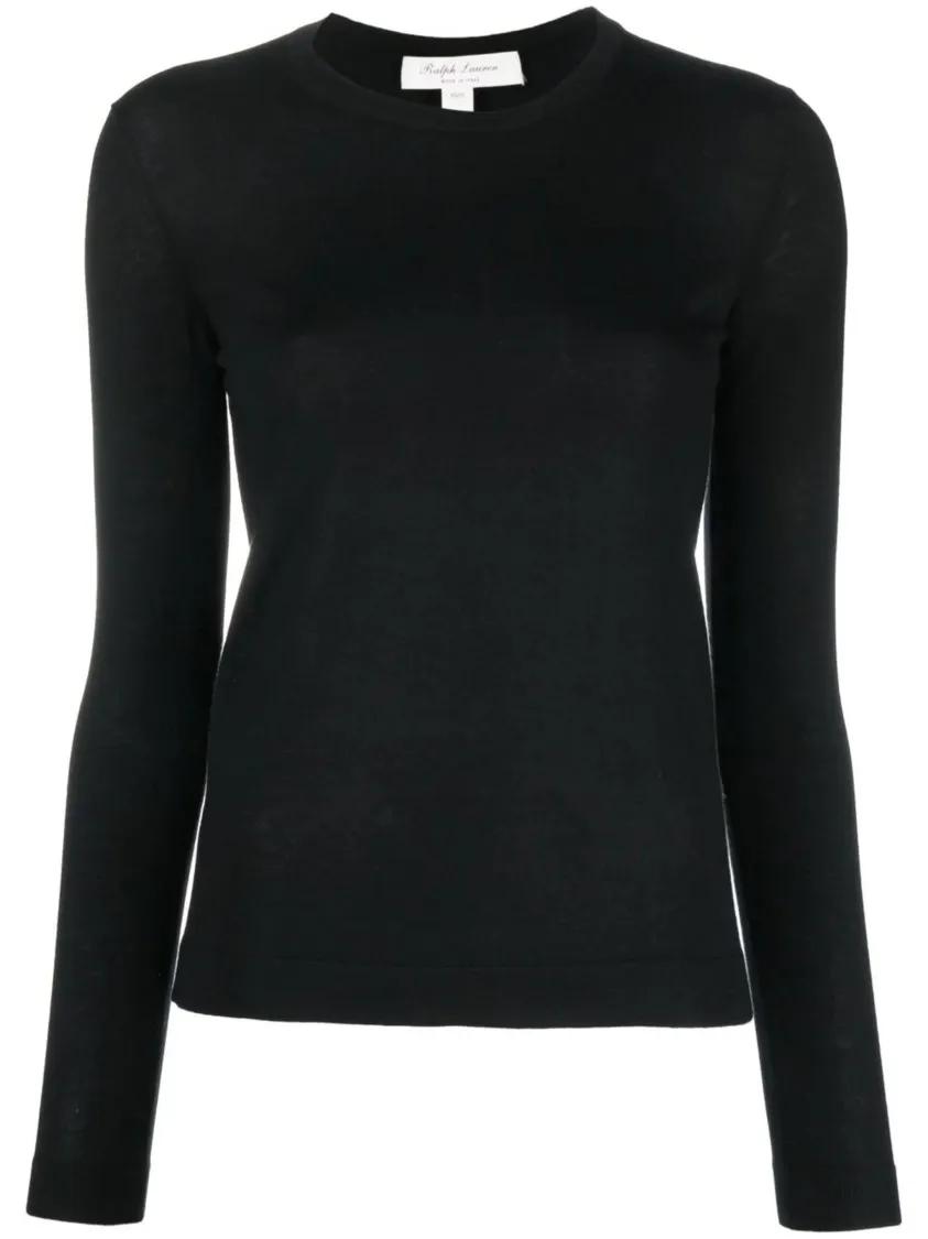 Ralph Lauren - Classic Black Sweater With Long Sleeves - Größe M - schwarz