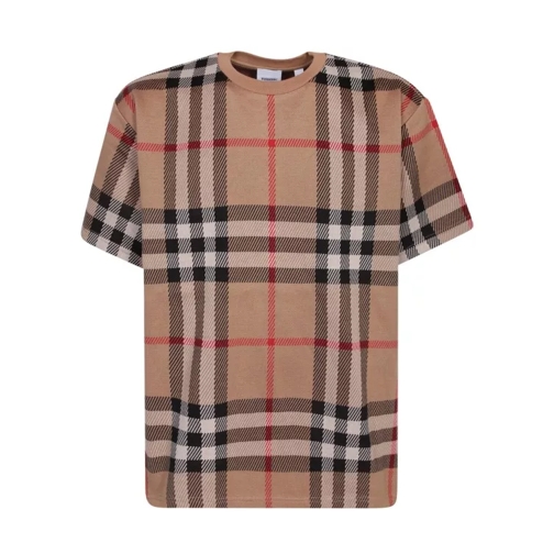 Burberry Signature T-Shirt With The House's Iconic Check Pa Brown 