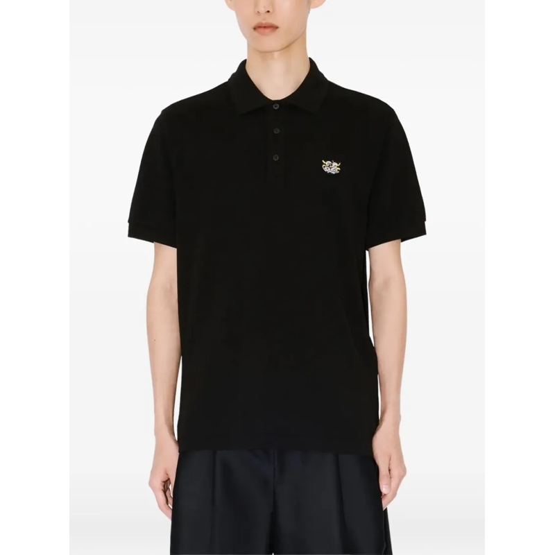 Kenzo Polohemd Classic Black Polo Shirt With Structured Collar An Black