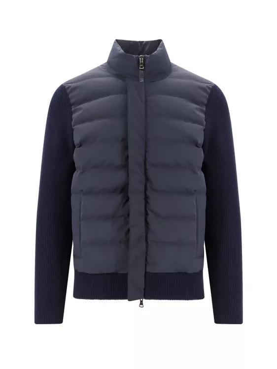 Padded And Quilted Recycled Nylon Jacket Blue