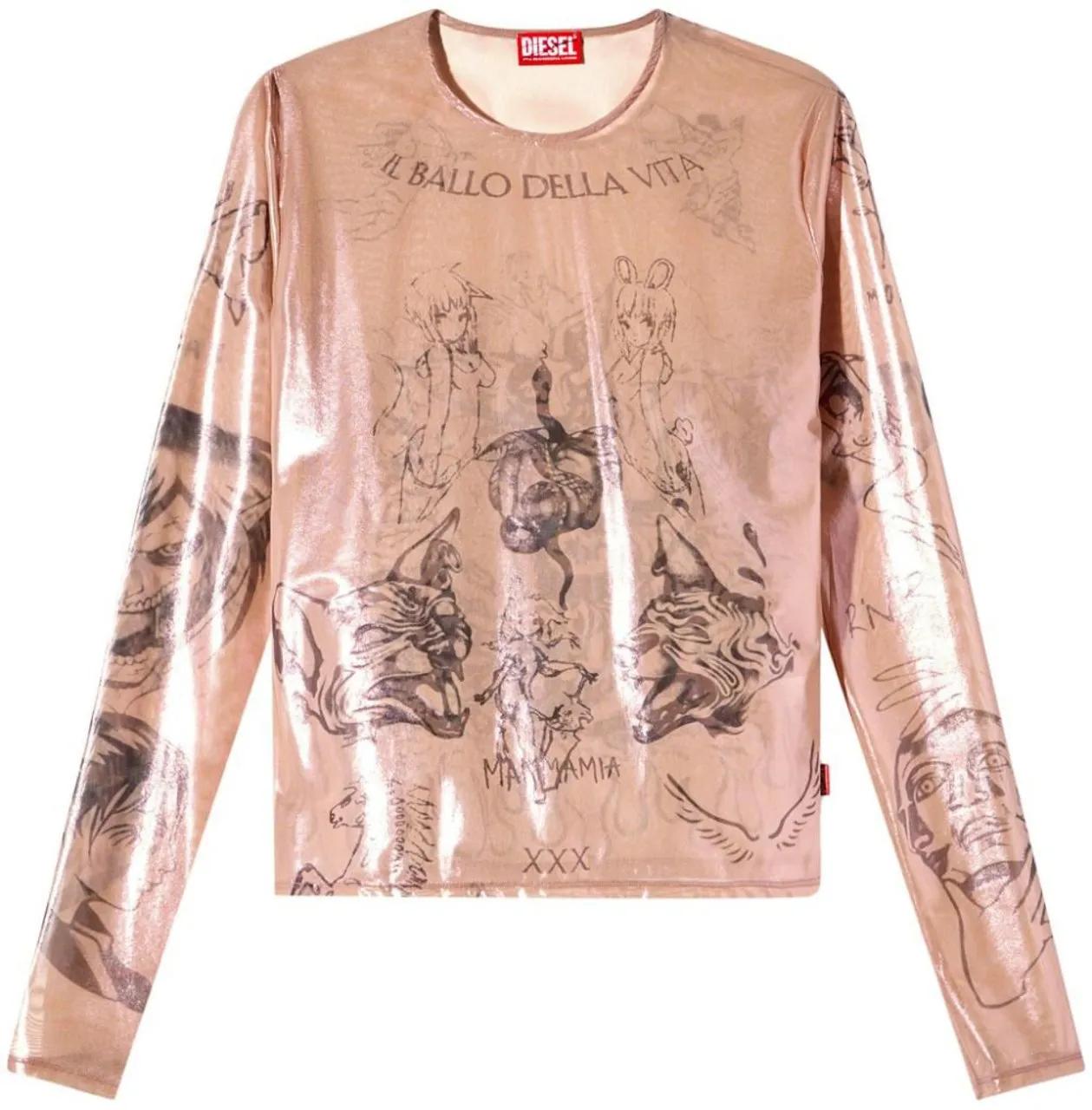 Thumbnail - Diesel - T-Shirts And Polos Pink - Größe L - rosa
