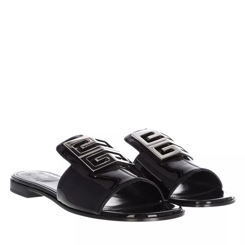Givenchy 4G Flat Sandals Leather Black Slip-in skor