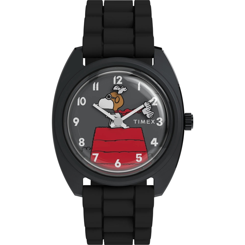 Timex Quarzuhr Quarz-Analoguhr Timex X Peanuts 1979 Reissue Inspi schwarz