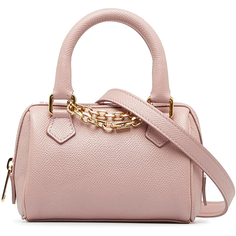 Celine Schultertasche Mini Grained Leather Chain Boston rose