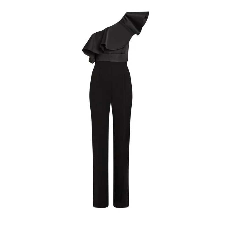 Karl Lagerfeld Jumpsuit One-Shoulder-Jumpsuit schwarz